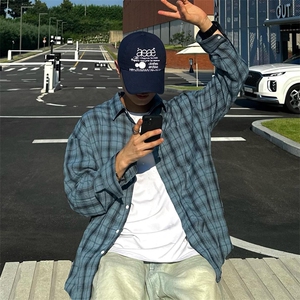 现货！！春装ins风宽松长袖衬衫男装休闲衬衣外套XZ716A-CS809P55图片