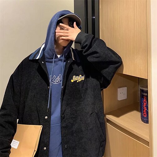 春季美式复古棒球服vintage外套oversize男装新款潮牌夹克J083-60图片
