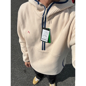 高品 户外情侣抓绒衣连帽卫衣保暖肌理格套头上衣男女 A1080-P70图片