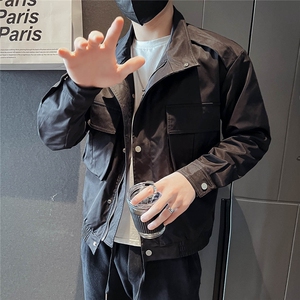 312A-2201-P98  2025春秋社会小伙夹克外套男休闲潮流韩版上衣A图片