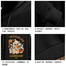 WY2216-P35纯棉连帽卫衣男大码运动帽衫宽松薄砖墙，男装卫衣，电商A040A