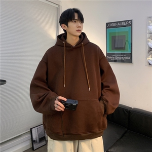 港风春季新款重磅多色卫衣宽松落肩袖连帽上衣JK23305-特批25控48图片