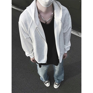 模特-连帽开衫卫衣男春秋款美式夹克外套潮 9111-P48图片