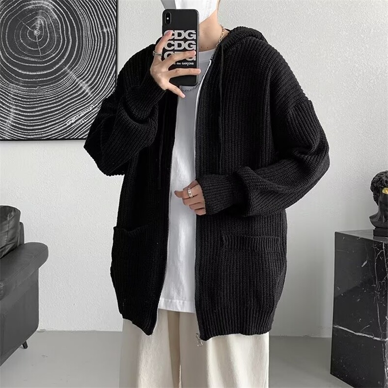 连帽开衫毛衣男士秋冬款2024新款美式复古针织外套线衣M264/P64,男装针织衫/毛衣,星座506