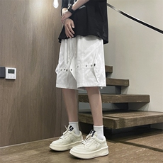 按扣设计休闲短裤男款夏季ins潮牌直筒五分裤DK656-特批-38，男装牛仔裤，星座718-1