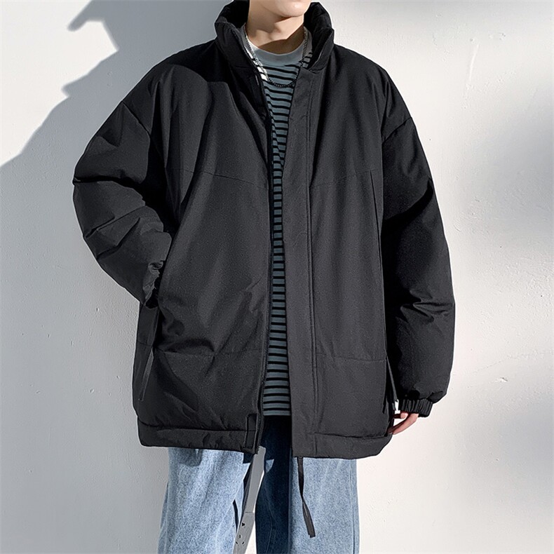 现货美式高街休闲夹克冬季立领纯色三防户外工装加厚棉服外套,男装夹克,电商A486