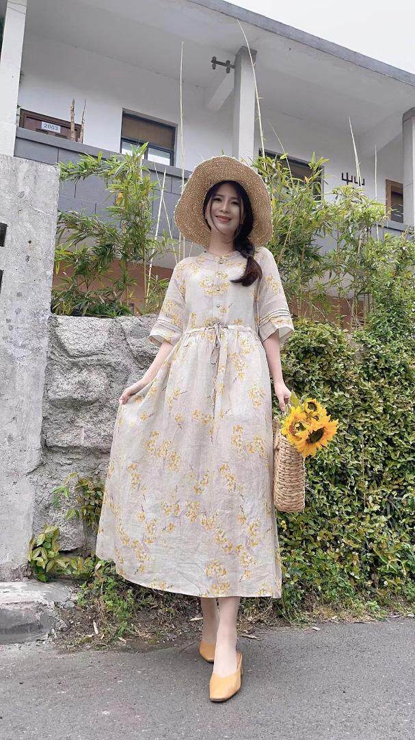 纯苎连衣裙小衫裤子裙子衬衣 时尚风 风淑女风休闲风，女装连衣裙，川哲