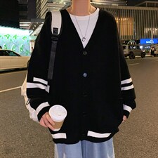 港风秋季针织开衫潮流毛衣ins时尚宽松外套休闲百搭M130-P43，男装针织衫/毛衣，星座512-4