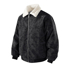 现货冬季美拉德毛领雾面PU皮棉服加绒加厚保暖百搭设计款情侣棉衣，男装棉衣，电商A443