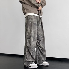 美式复古尼龙速干冲锋裤男秋户外工装迷彩伞兵裤宽松K633-P40，男装休闲裤，星座1109-3