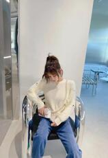 网纱拼接花朵毛衣，女装针织衫/毛衣，ceelphy