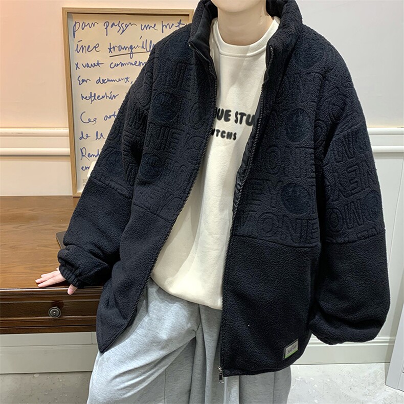22冬冬季新款羊羔毛外套情侣宽松摇粒绒棉衣B266-Y617-P125,男装棉衣,星座B257-1