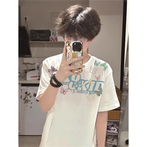 万针全刺绣工艺抖音得物高品质260克重磅纯棉双纱美式高街短袖T恤图片