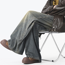 美式高街牛仔裤男潮牌个性宽松休闲裤N3085-P55，男装休闲裤，电商D202