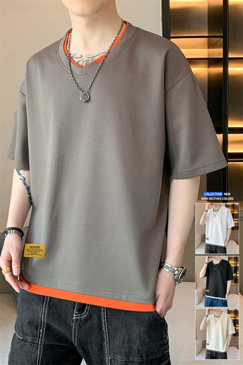 夏季短袖店主风休闲宽松潮牌百搭短袖T恤男TC3138RK01-P30控50,男装T恤,星座717