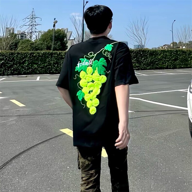 特殊工艺网球毛巾刺绣高品质260克双纱纯棉美式高街短袖T恤,男装T恤,电商A486