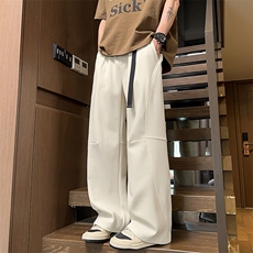 特批P32无差价夏季时尚休闲华夫格腰带拼接大码直筒休闲裤男K5734，男装休闲裤，电商A001-1