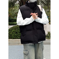 现货5W件冬季三防boxy短款立领棉衣马夹外套男女加厚马甲保暖棉服，男装棉衣，电商A486