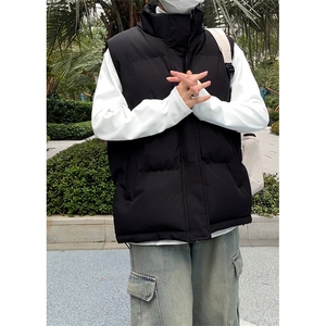 现货5W件冬季三防boxy短款立领棉衣马夹外套男女加厚马甲保暖棉服图片
