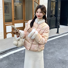 2025年冬季短款新中式短款羽绒服50白鸭绒RF2C290-7802#-P325-K42，女装羽绒服，蝶眷