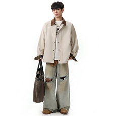 翻领夹克男春季简约宽松潮流百搭上衣服JK268-P78，男装夹克，星座308B-2