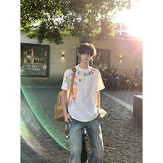 XZ809A/VVPP13/P20/控38重磅印花美式复古圆领T恤，男装T恤，星座809A(原222-1)