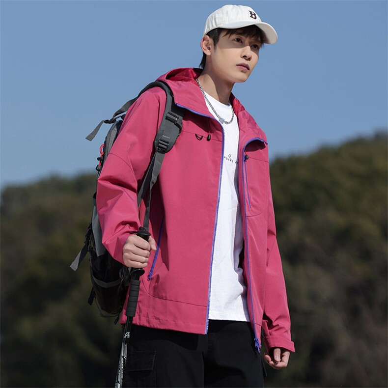 新款男女高品质户外登山服青少年学生冲锋衣夹克外套JK6633-P48图片