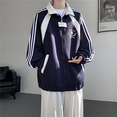 WY10190-特P60420g重磅-高品质-条纹设计感大码保暖卫衣外套男，男装棉衣，电商A059
