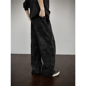 可二开脏脏灰扎染大码M-5XL卫衣WY78064P68卫裤WK78065P68套装,男装休闲裤,星座227-7