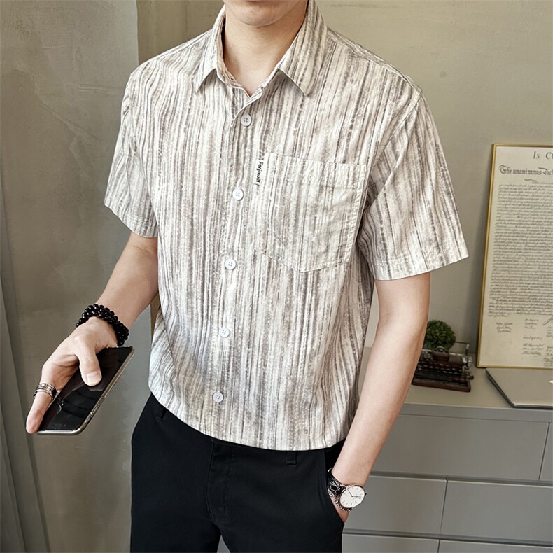 夏季新款男士短袖衬衫时尚百搭休闲衬衣薄款上衣C558-P68,男装T恤,电商A237