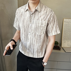 夏季新款男士短袖衬衫时尚百搭休闲衬衣薄款上衣C558-P68，男装T恤，电商A237