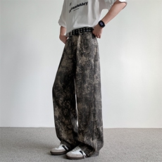 迷彩裤男美式高街小众直筒弯刀裤K01152-P45，男装休闲裤，星座308B-2