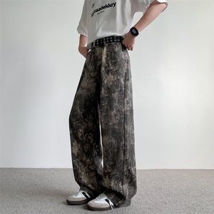 迷彩裤男美式高街小众直筒弯刀裤K01152-P45,男装休闲裤,星座308B-2