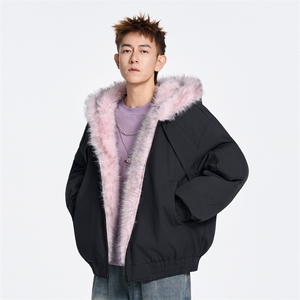 秋冬羽绒服情侣连帽加绒保暖加厚座山雕男外套 XZ309 Y95718 P235图片