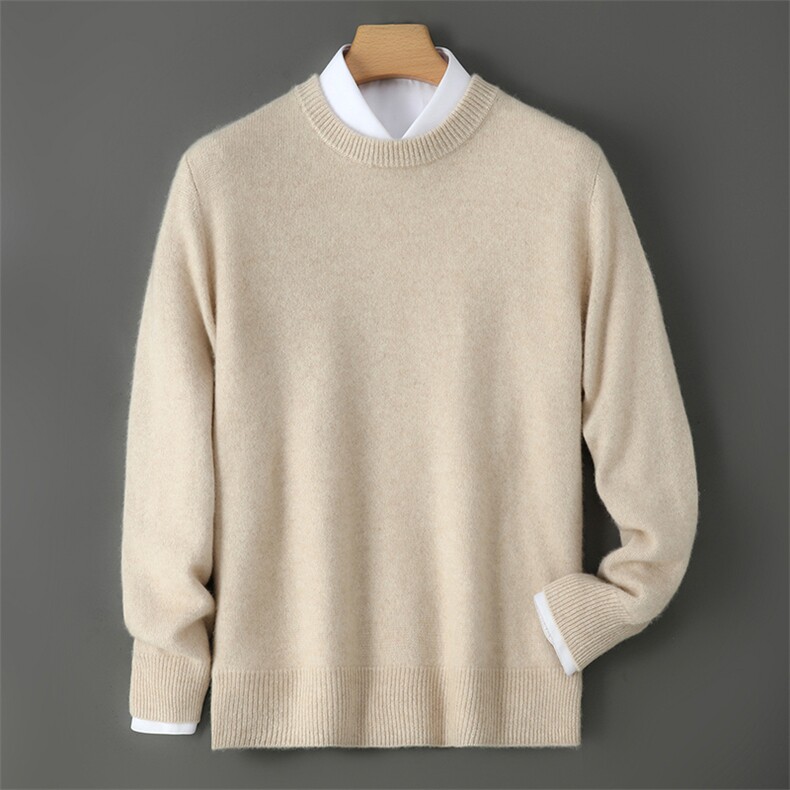2025年秋季圆领青春流行时尚百搭通勤休闲简约，男装羊绒套衫，飞艺羊绒