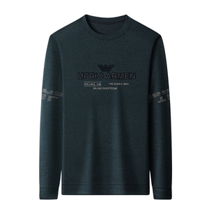 男士2023年秋季新款长袖休闲圆领卫衣套头打底衫修身图片