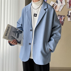 港风秋季轻奢西装男帅气高级感雅痞西服休闲宽松外套A071-X07-P85，男装西服套装，电商A071