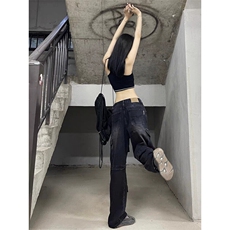 网络图现货男宽松直筒美式高街潮牌复古男士休闲阔腿裤子RW64-P80，男装牛仔裤，星座1005-4