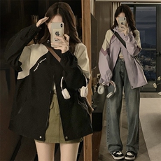 春装新款韩版拼色连帽短外套女宽松夹克休闲学生上衣C839-P88，男装夹克，星座911-2(原星座613-2）