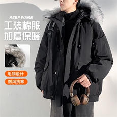 座山雕毛领派克棉服男冬季工装棉衣情侣外套M060-P110迷彩P115，男装棉衣，星座308B-2