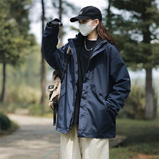 冬季三合一外套日系连帽男装青年夹克户外防水冲锋衣外套6152-P90，男装夹克，星座1403A