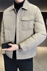 新标90绒羽绒服男冬季2025新款翻领工装外套A313-25650-P225，男装羽绒服，电商A313