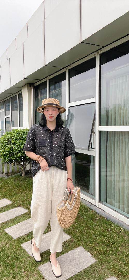 纯苎连衣裙小衫裤子裙子衬衣 时尚风 风淑女风休闲风，女装连衣裙，川哲