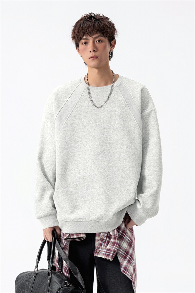 潮流百搭300g华棉解构长袖卫衣男W50982特P23W50982J加绒特P27,男装卫衣,电商A001