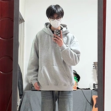 抖音得物高品质二开25秋冬美式重磅宽松纯色连帽拉链高领卫衣W65，男装卫衣，电商A486