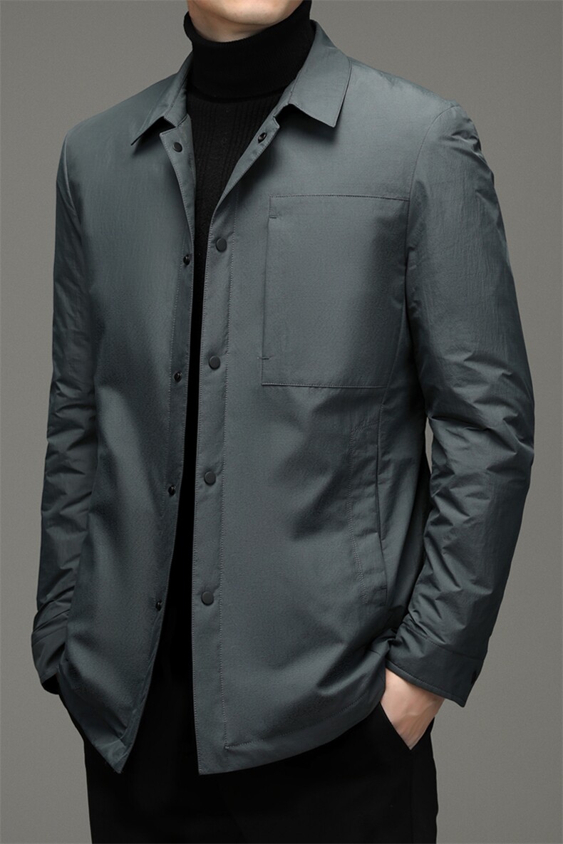 纯色羽绒服冬季新款休闲外套中年爸爸装翻领上衣YYYR922-P290,男装羽绒服,电商B212（原钱塘6029）