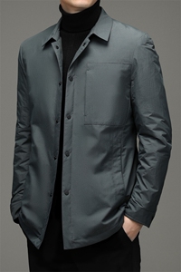 纯色羽绒服冬季新款休闲外套中年爸爸装翻领上衣YYYR922-P290图片