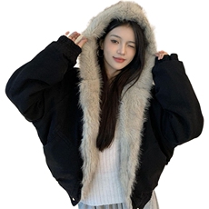 现货高品质美式高街冬季重磅硬挺短款座山雕毛领棉衣男女加厚外套，男装棉衣，电商A486