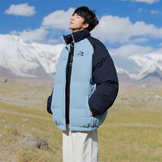 现货抖音得物可供视频三防加厚羽绒拼接棉衣外套面包棉服86628，男装棉衣，电商A486