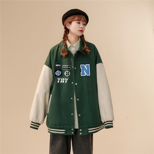 中性风 23春季潮流潮牌贴标印花翻领棒球服夹克外套G603P85控108图片